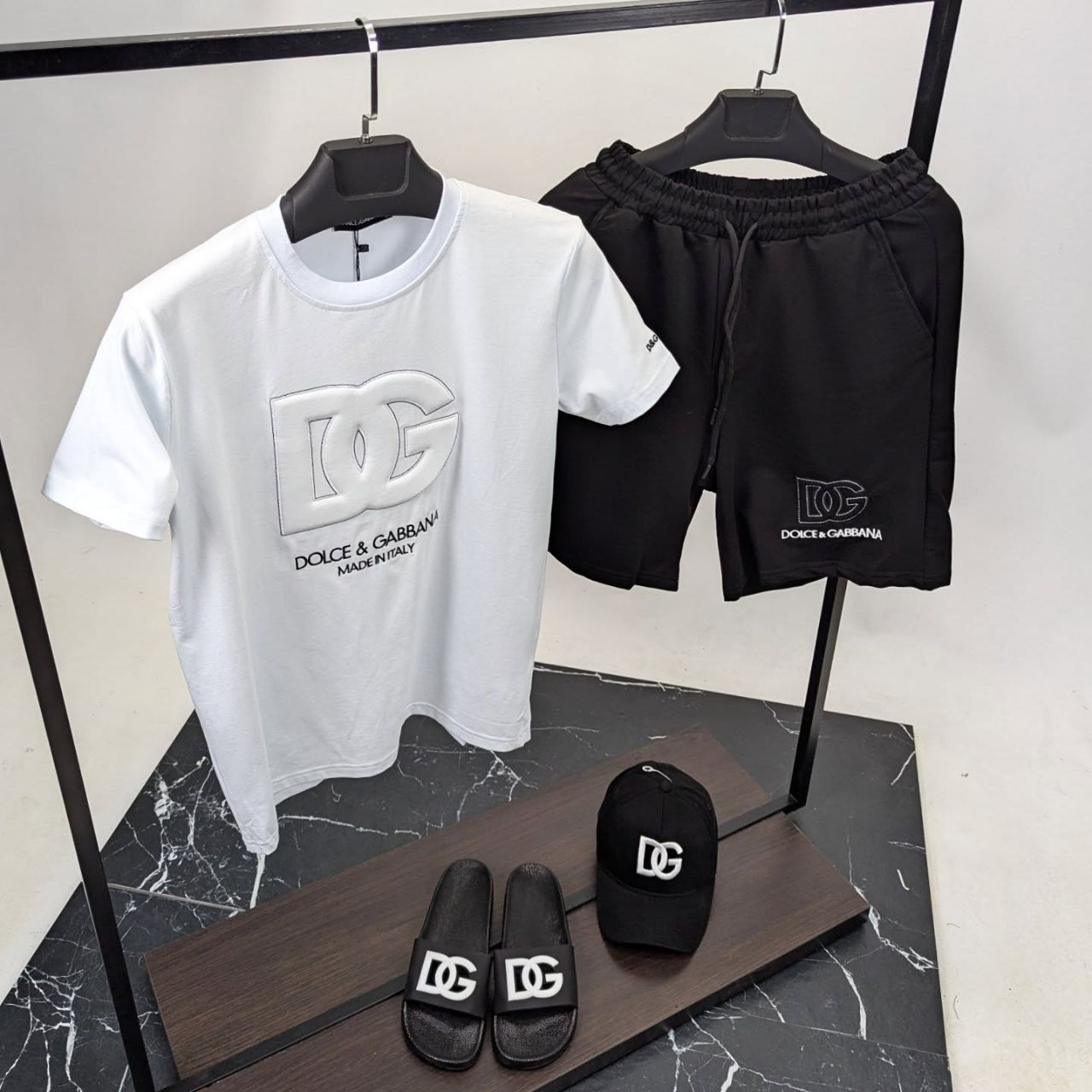 Чоловічий літній костюм шорти футболка stone Karl lagerfeld boss dolce