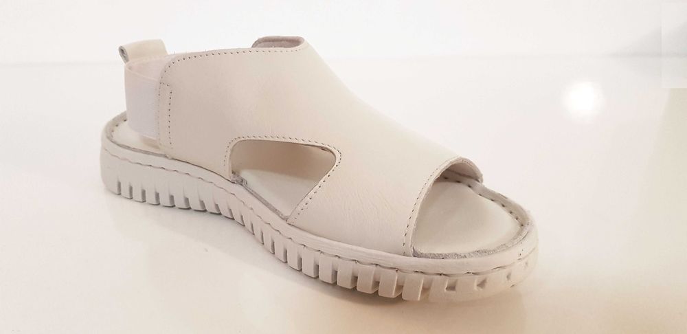 Sandały damskie Manitu skóra, białe, komfort rozmiar 36,37,38,39,40
