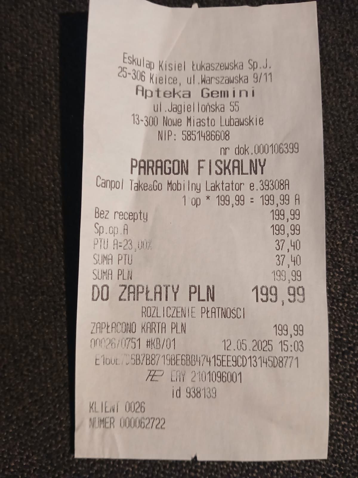 Laktator Jak Nowy Paragon