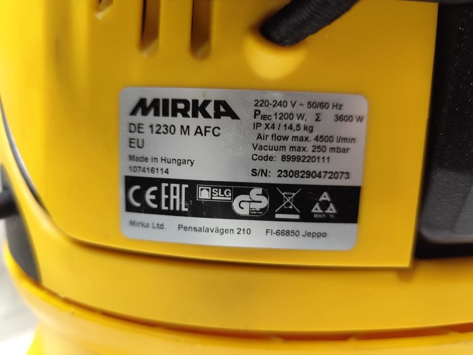 2024й рік Mirca DE1230 M AFC пилосос будівельний Мірка для Жирафи