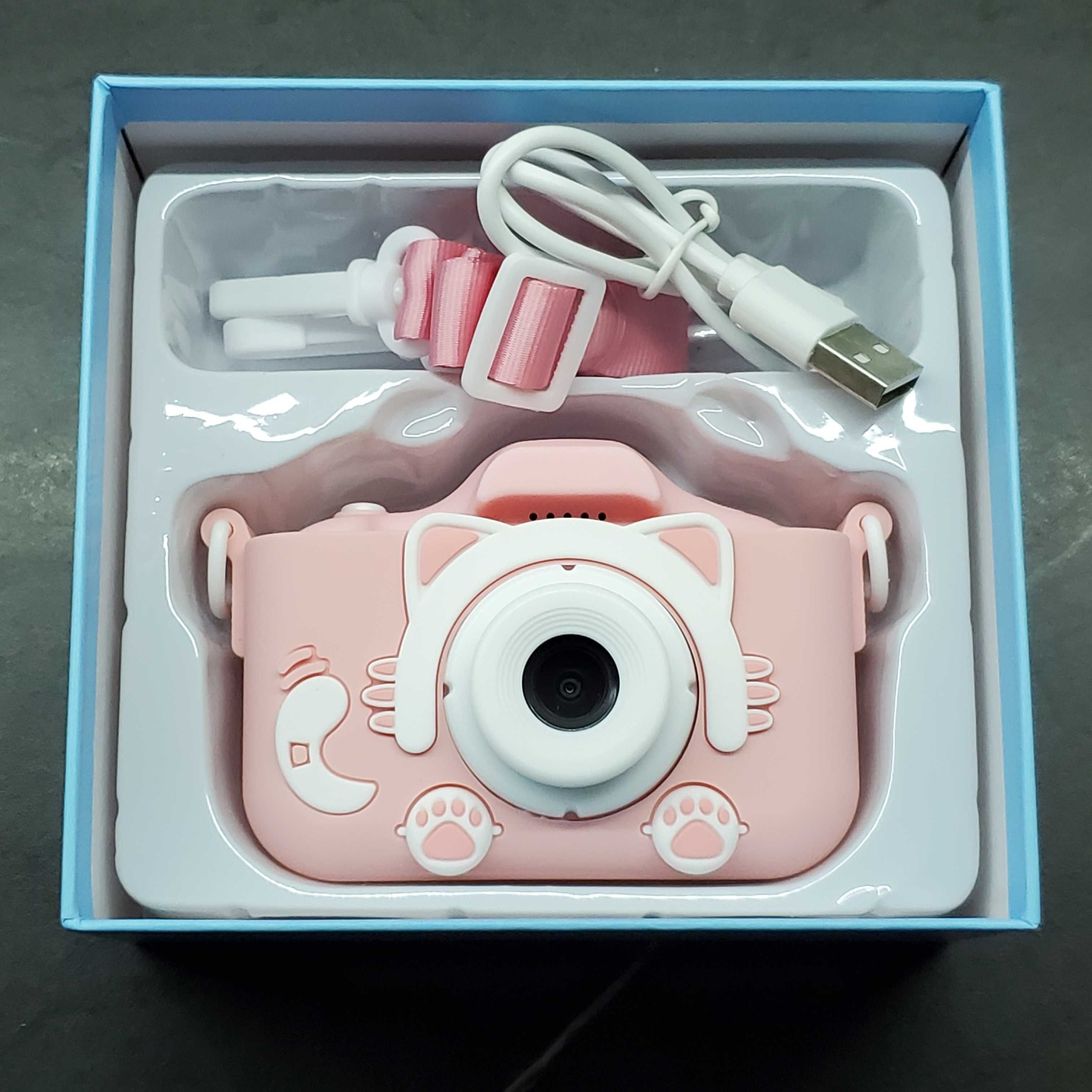 Детский фотоаппарат с селфи камерой и видео и 3 игры в меню ET015 Cat