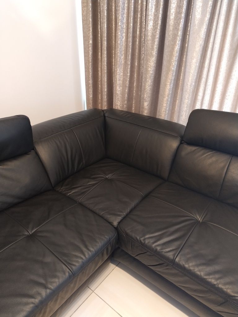 // Sofa Narożnik Elektryczny 100% Naturalna Skóra Gala Collezione //