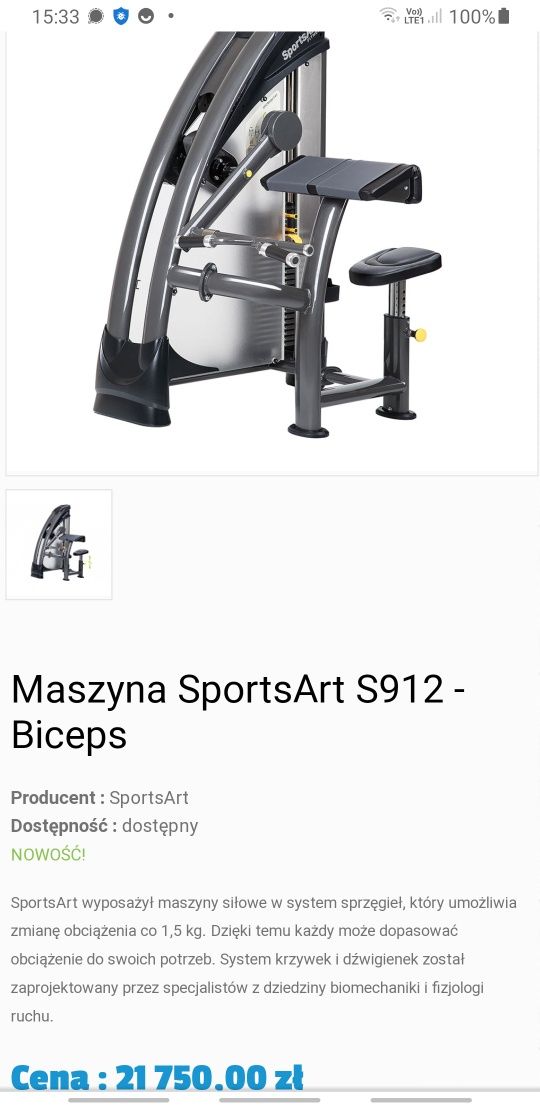 Sprzedam maszynę na biceps Sports Art