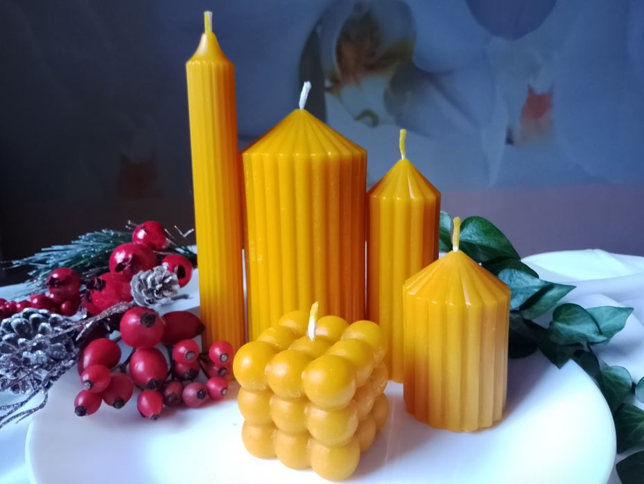 Свічки, свечи  воскові, із натурального бджолиного забрусного воску
