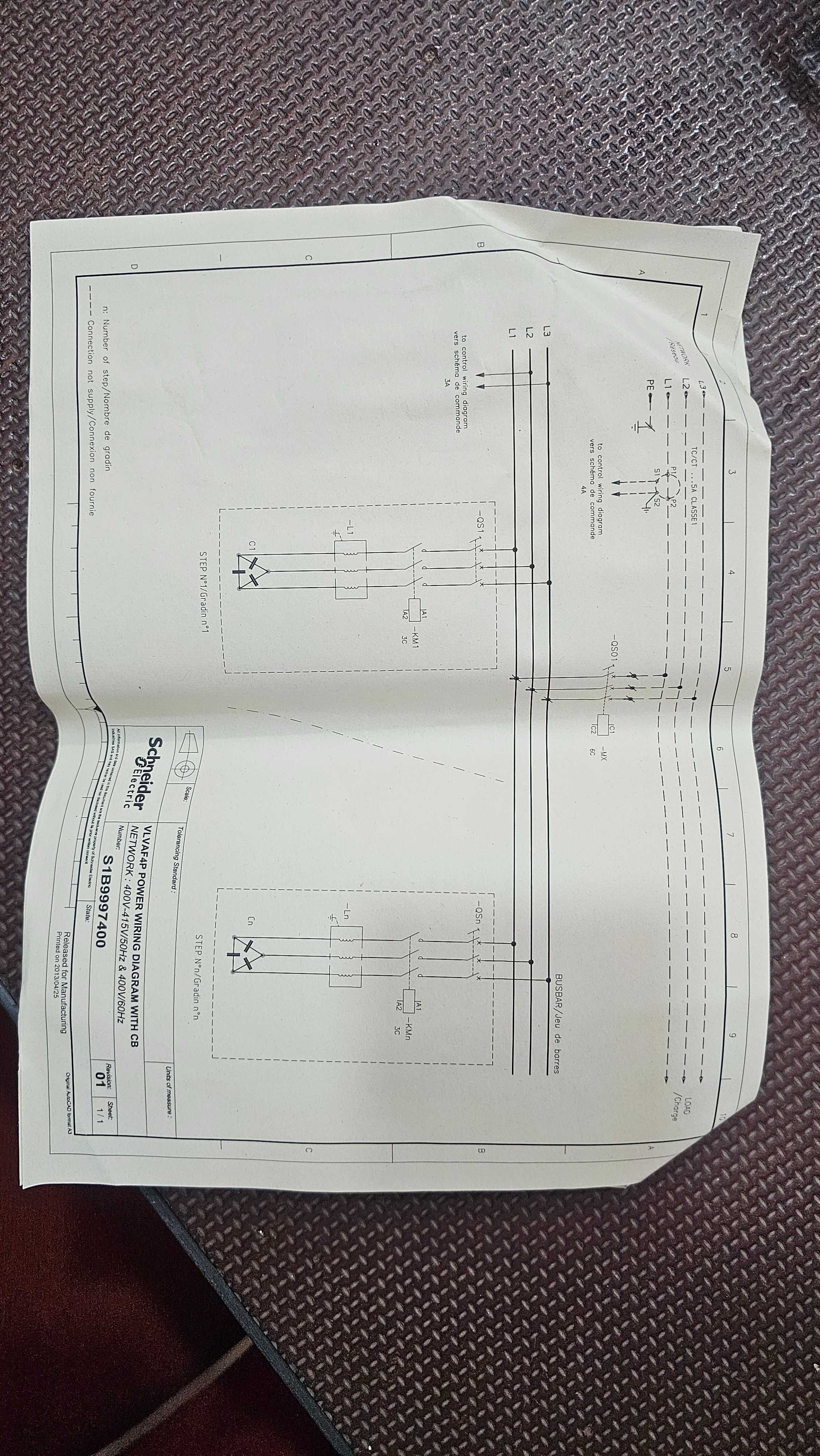 Quadro de Baterias Scheneider Electric VLBVAF4P com Diagrama