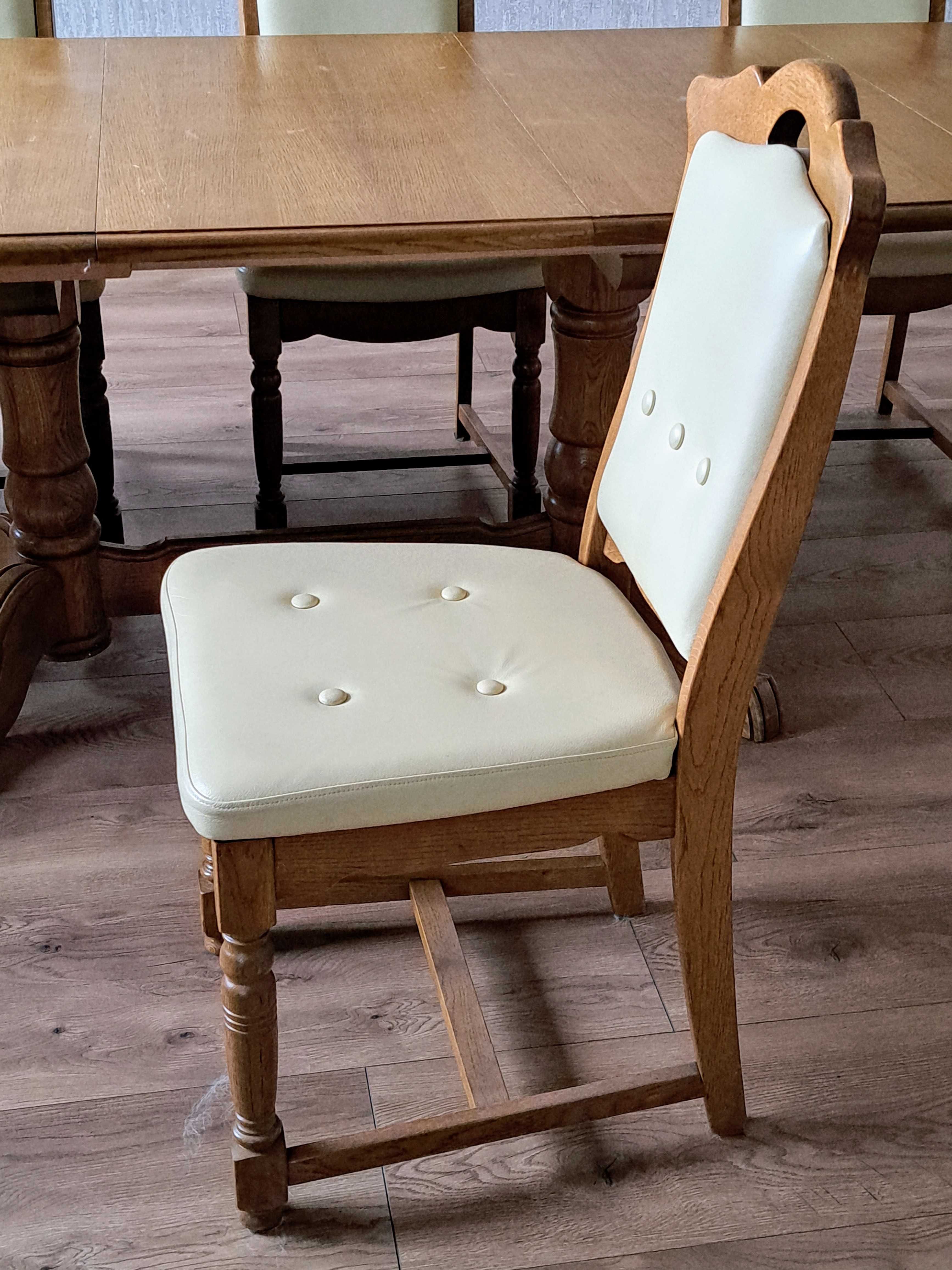 Sprzedam stół drewniany dębowy, 6 krzeseł, 2 krzesła z podłokietnikiem