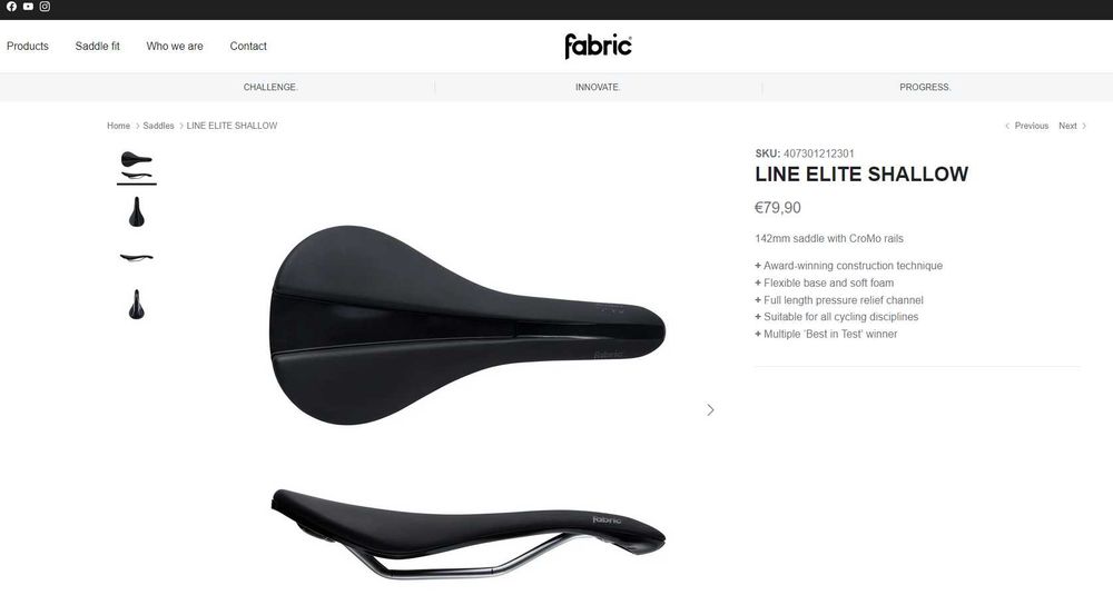 Selim bicicleta - Fabric Line Elite