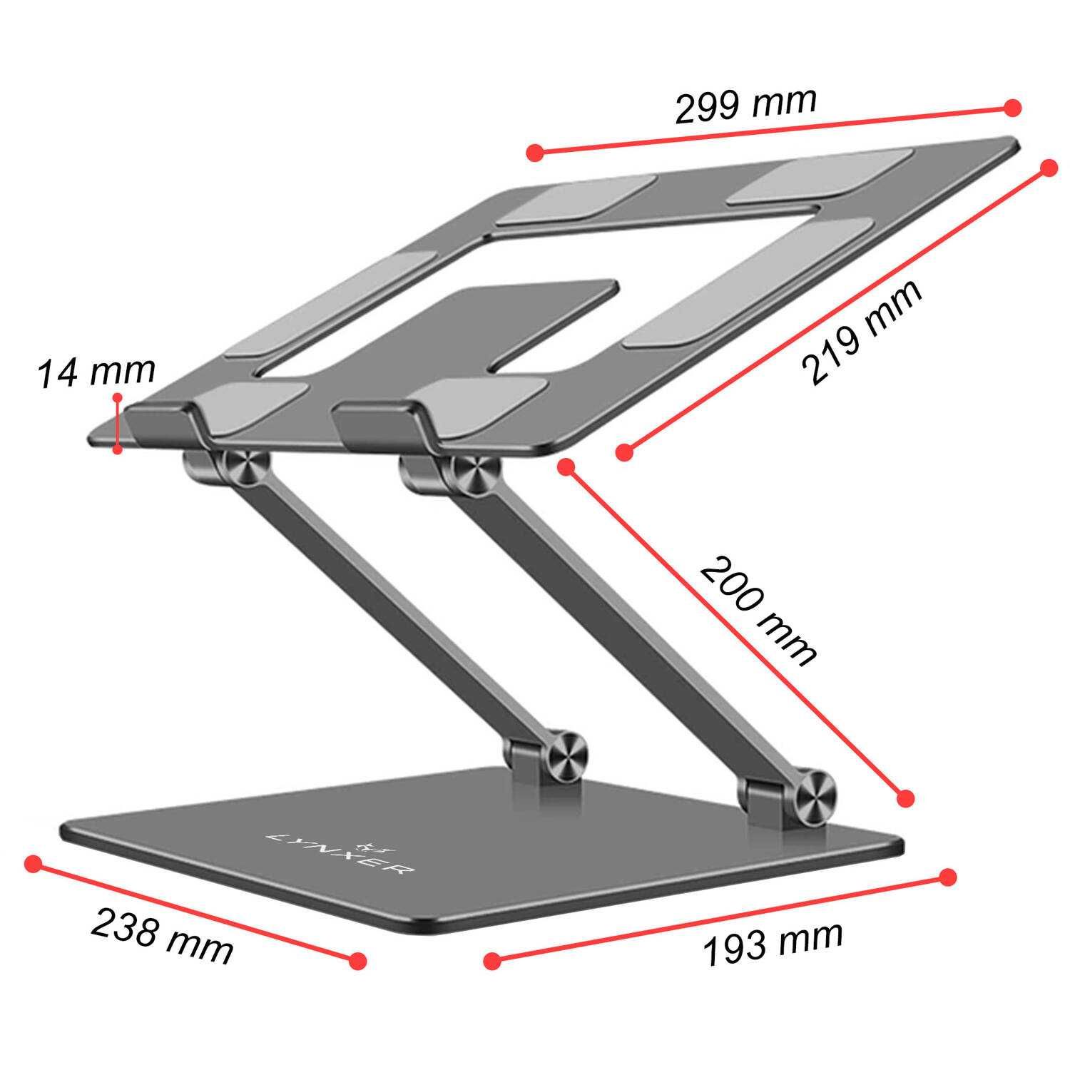 Podstawka pod laptopa BHP - LYNXER Kolor: Space Grey - ergonomiczna