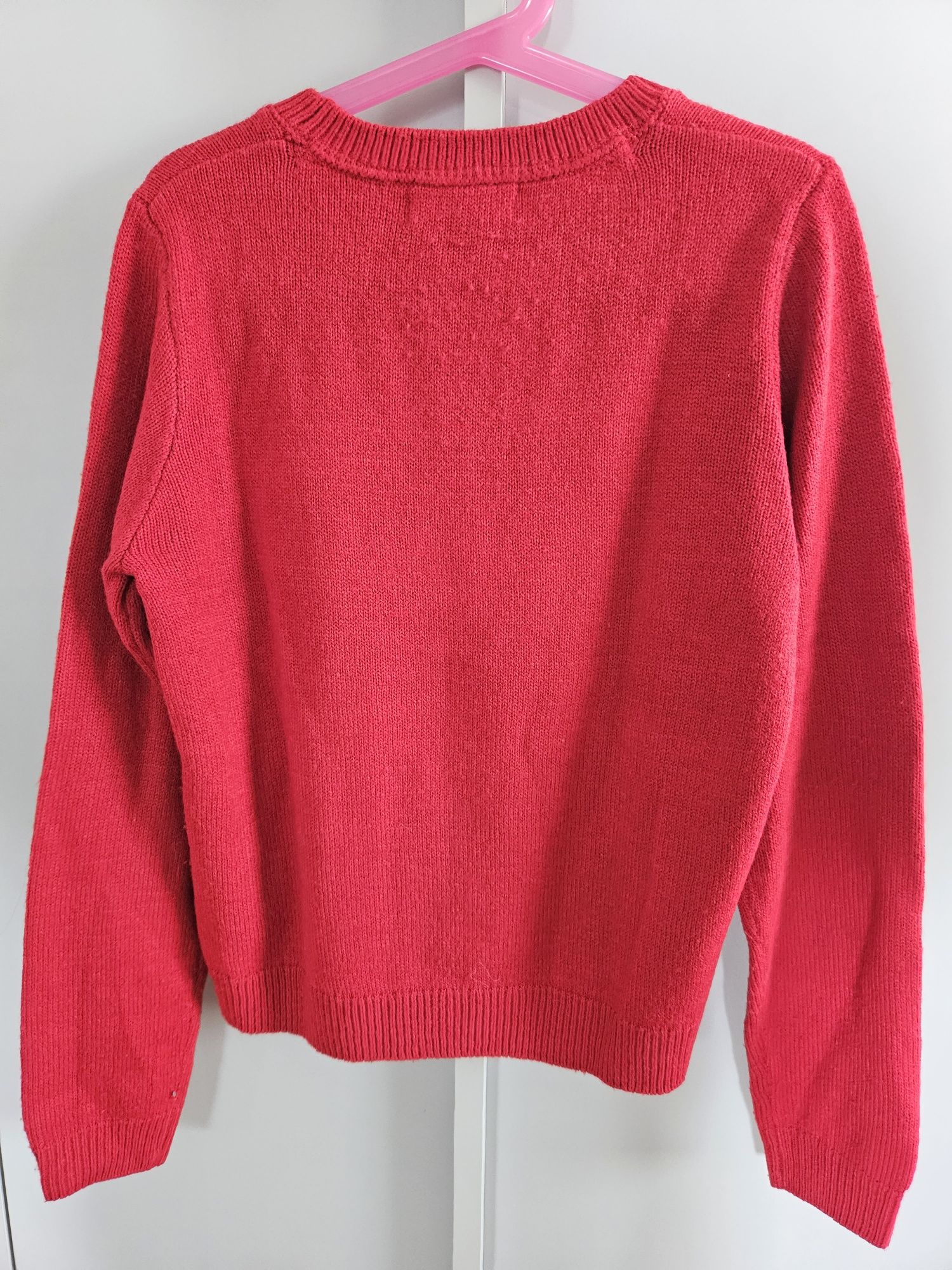 Sweter dziewczęcy dzianinowy z motywem serca - H&M r. 134/140