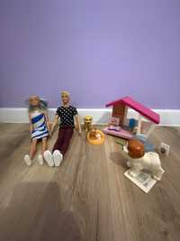 Lalka Barbie z Kenem i pieskami