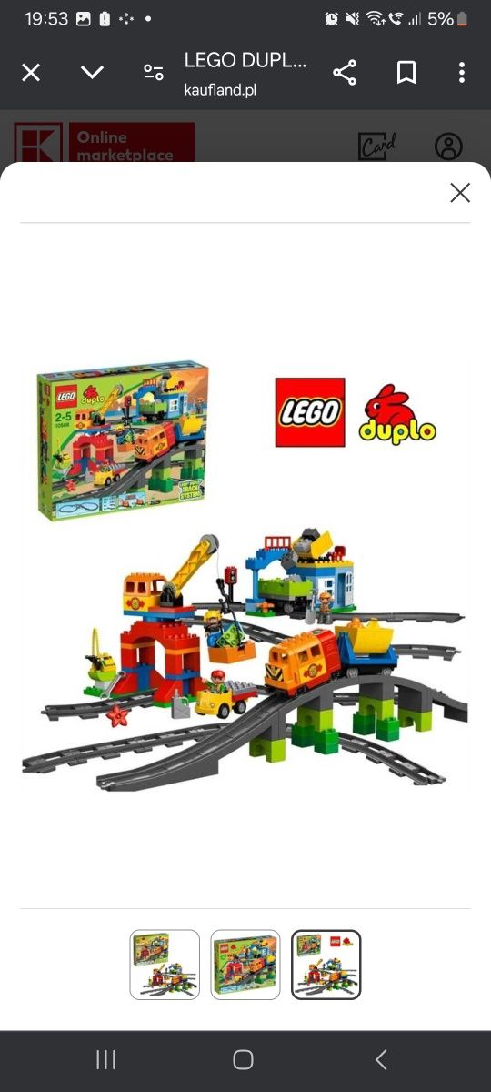 Lego duplo 10508 pociąg tory kolejka