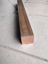 Pręt miedziany kwadratowy lity sztanga 50x50mm, długość 51,5cm