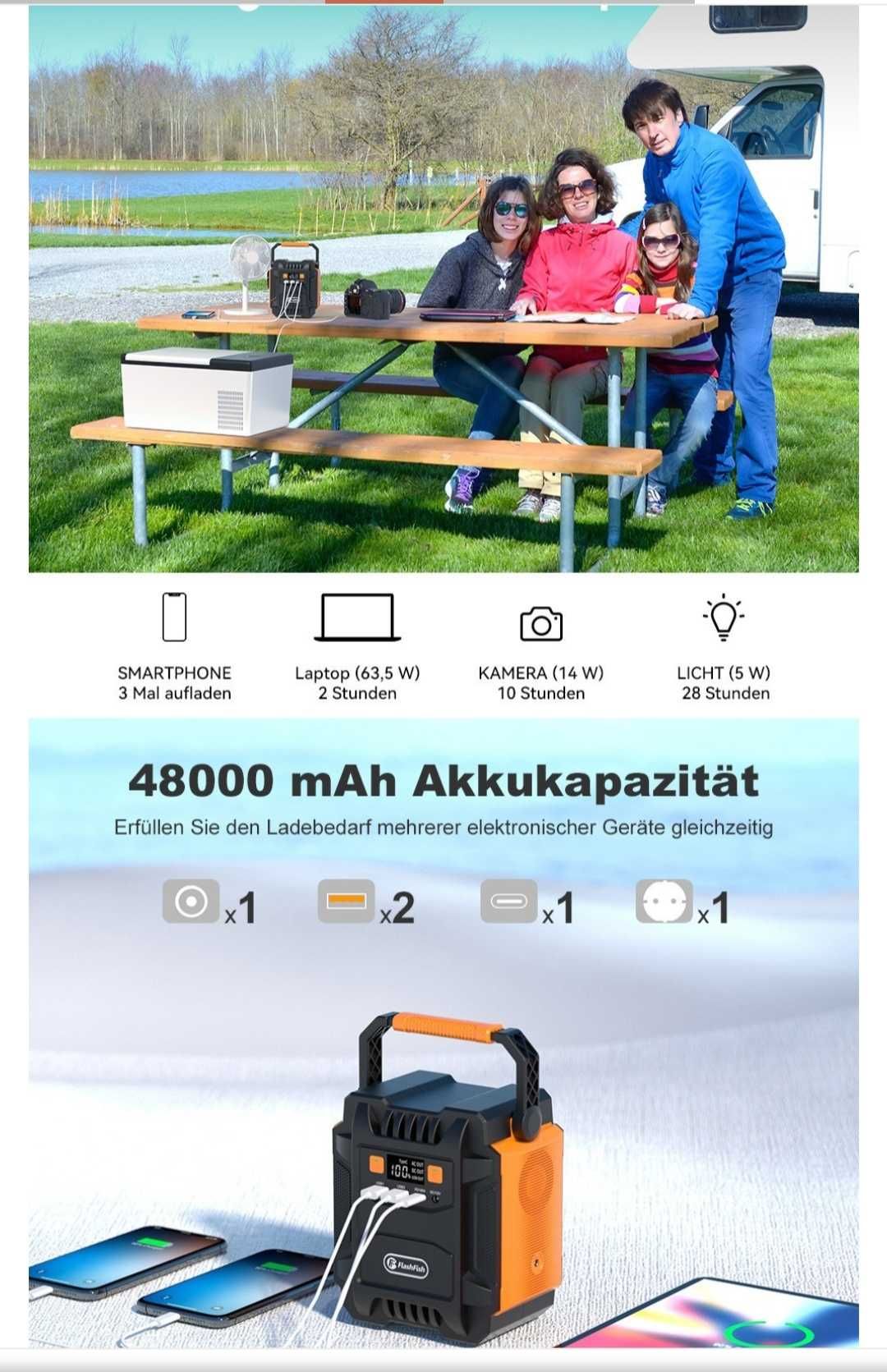 Електро генератор FlashFish A201 200W 48000 mAh  краси, роутерів,котла