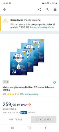 Mleko modyfikowane Bebilon 2 Pronutra Advance 1100 g