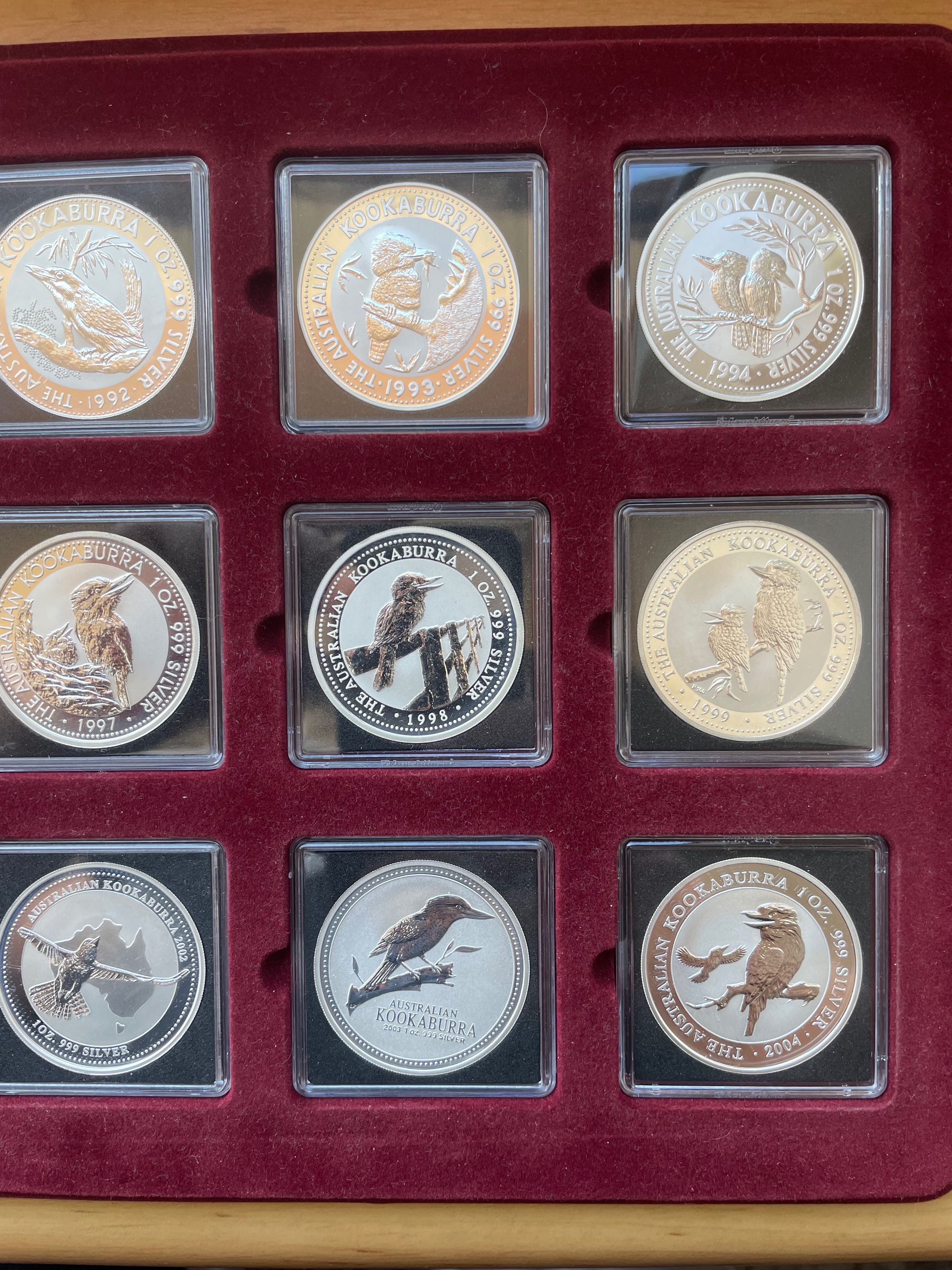 Australia one dollar x 15 zestaw Kookaburra 1990-04