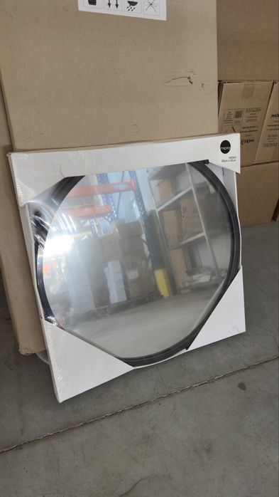 Inspire Lustro Okrągłe Barbier Na Pasku Czarne Śr. 55 Cm 104454