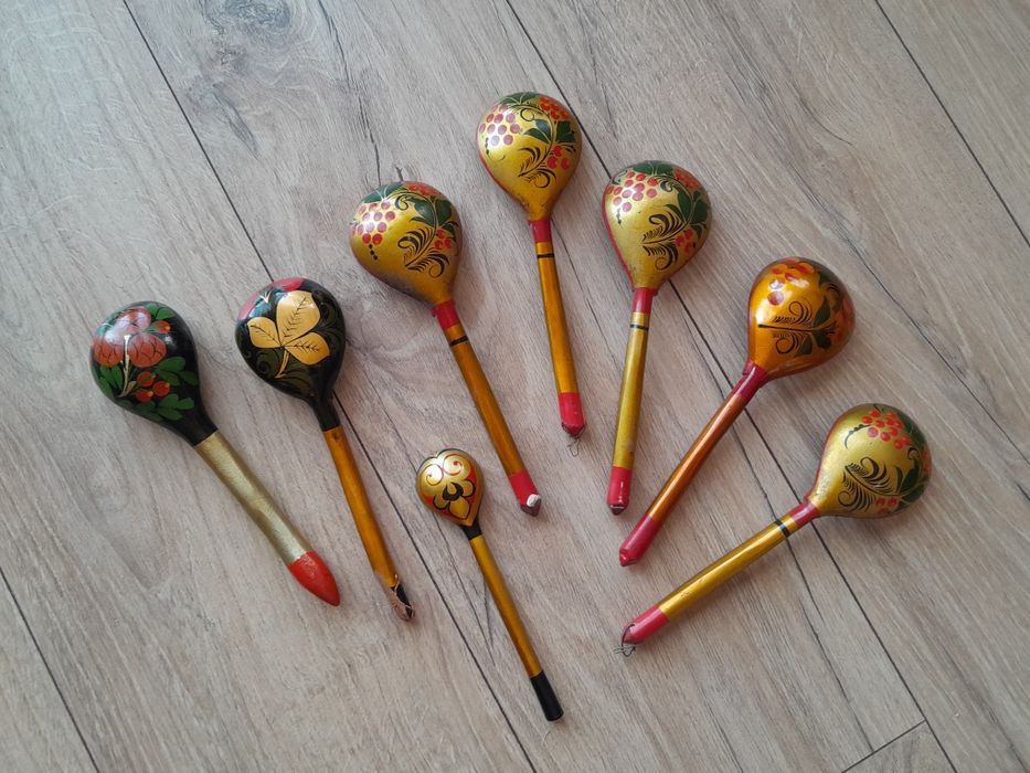 Drewniane łyżki z motywami ludowymi