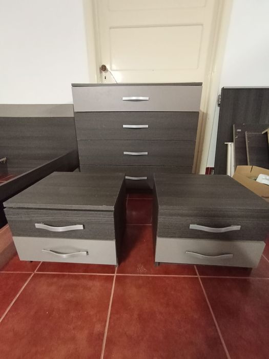 Quarto de casal  completo cinza