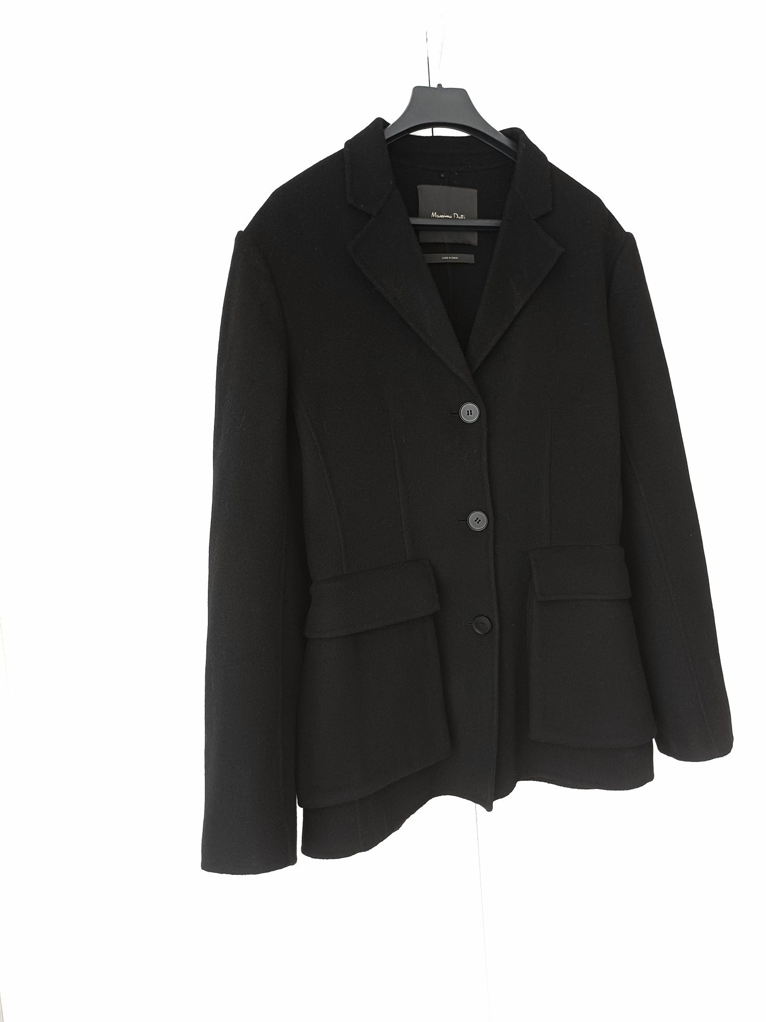 Massimo Dutti wełniany płaszcz krótki przejściowy wełniana kurtka hit