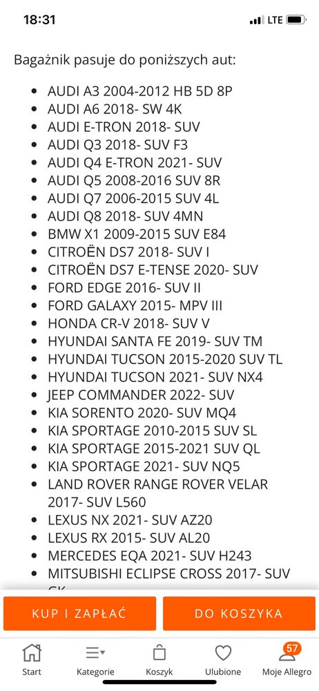 Belki relingow zintegrowanych oraz 2 uchwyty rower thule proride 591