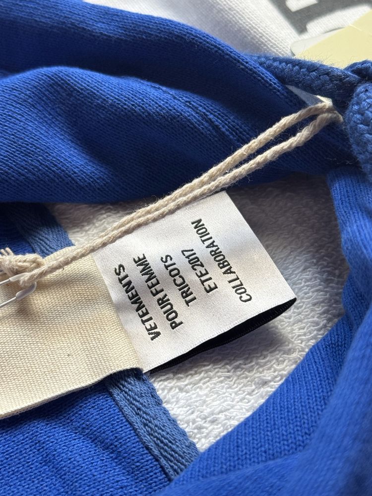 Худі Vetements х Champion Antwerpen Hoodie Blue And White.