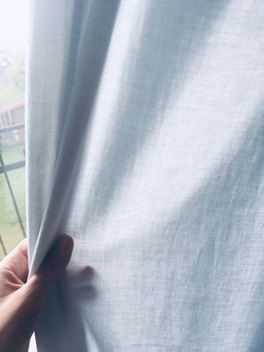 Proste szare zasłonki 210x100 dwie sztuki