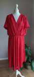 Vintage red dress r.42-44 czerwona sukienka midi