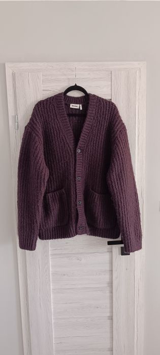 Gruby Sweter Premium Kardigan Model "Luca" Fiolet WEEKDAY rozmiar L