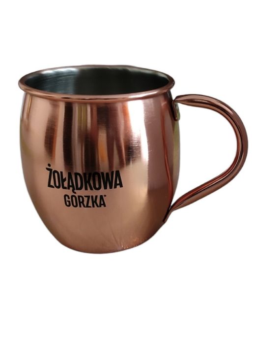 Kubek, kufel retro Żołądkowa miedziany np. do grzańca
