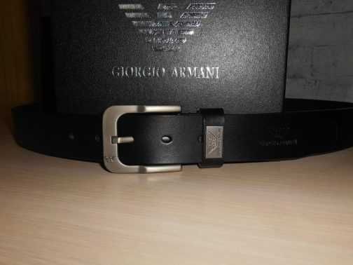 Emporio Armani Męski pasek firmowy, skóra naturalna 235