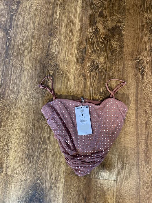 Brokatowy top Bershka M diamenciki viral święta sylwester