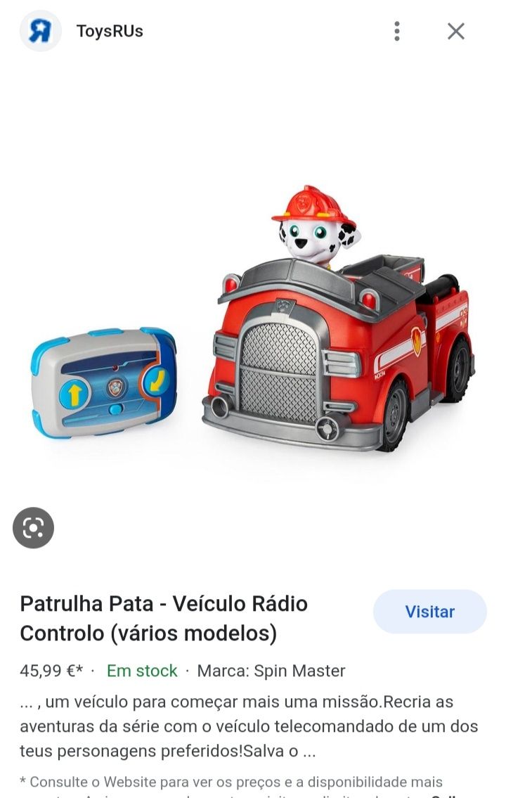 Carro Telecomandado Patrulha Pata