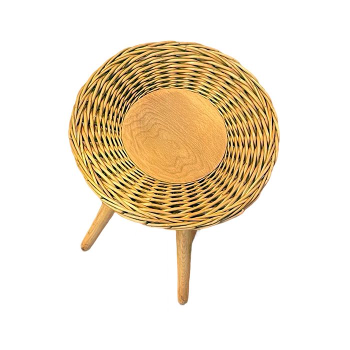 Taboret rattanowy proj. J. Kalous, Úluv, Czechosłowacja, lata 60.