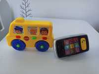 Autobus i telefon szczeniaczka Fisher Price zabawki