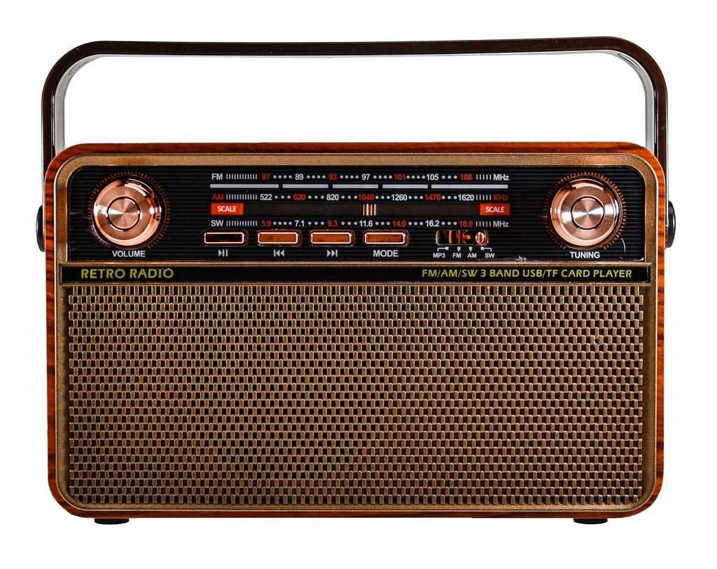 Radio VINTAGE Retro BLUETOOTH Sieciowe Akumulatorowe AUX USB PENDRIVE