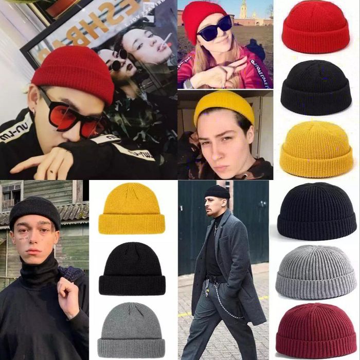 Коротка я шапка міні mini біні beanie докерка укороченая до ушей вух