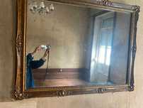 Espelho VINTAGE moldura trabalhada em gesso- NOVO PREÇO