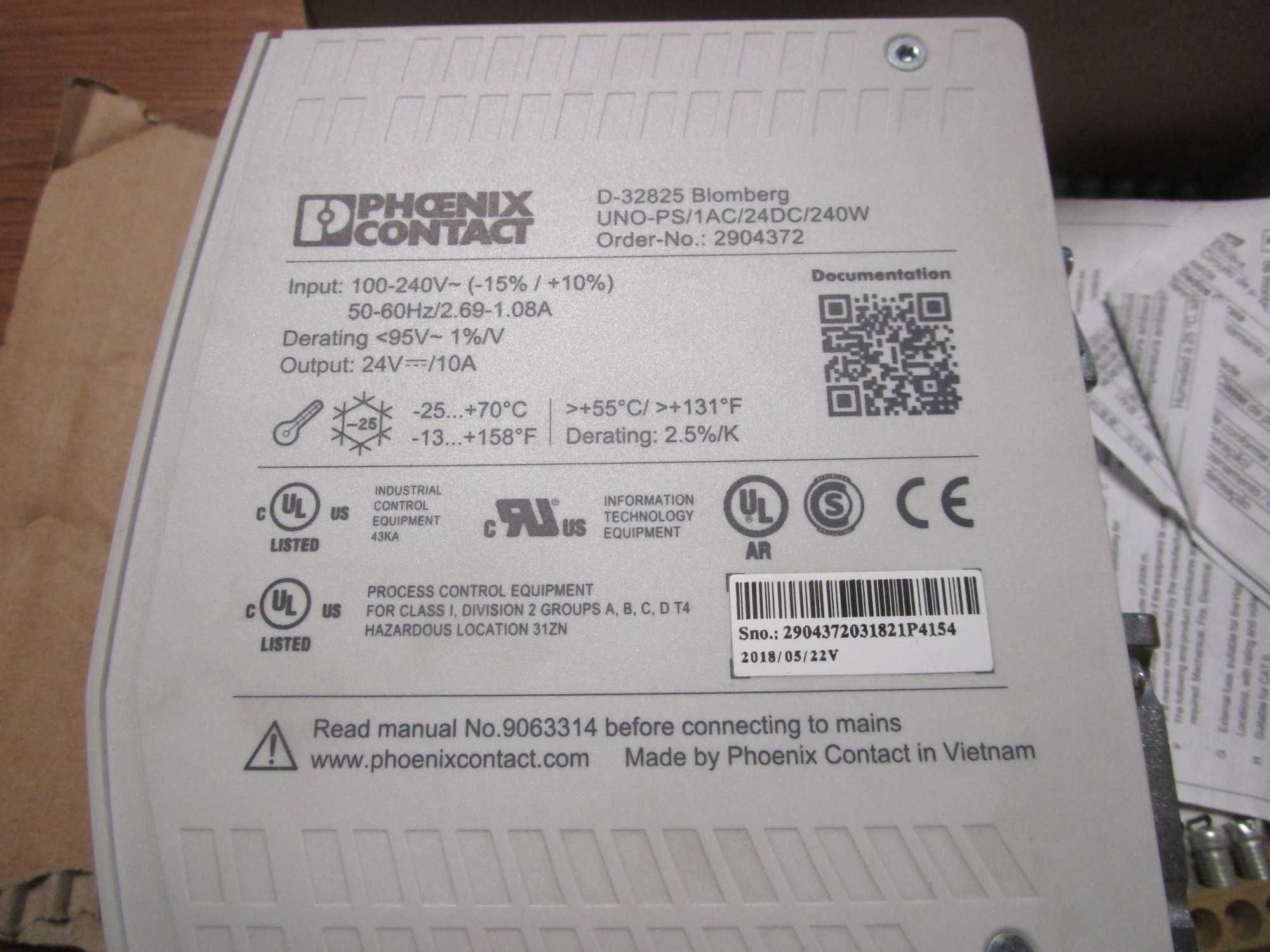 Zasilacz impulsowy PHOENIX CONTACT UNO2‑PS/1AC/24DC/240W