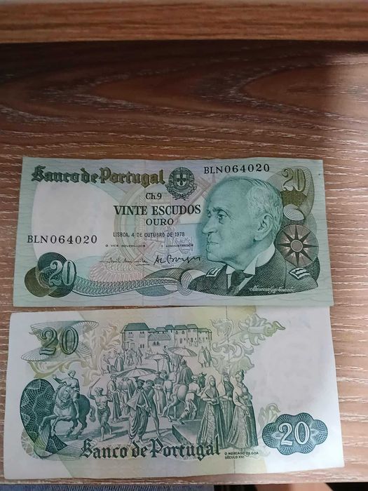 Notas de escudos, dinheiro