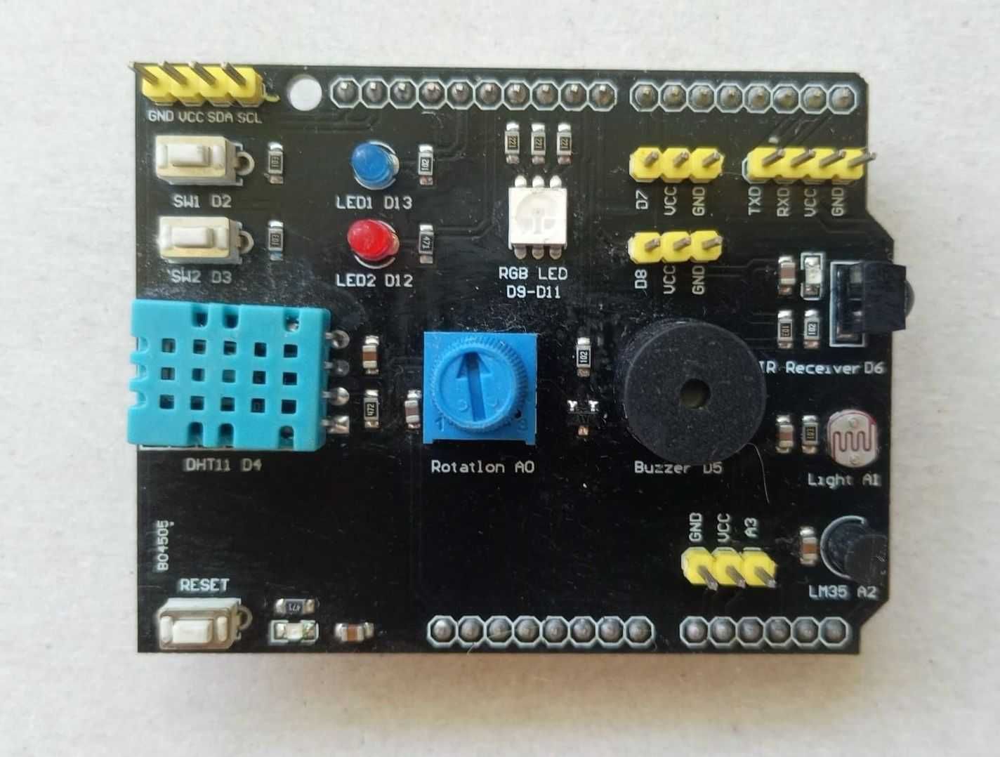 Arduino Uno плата расширения датчик LM35 DHT11 / RGB LED / ИК приёмник