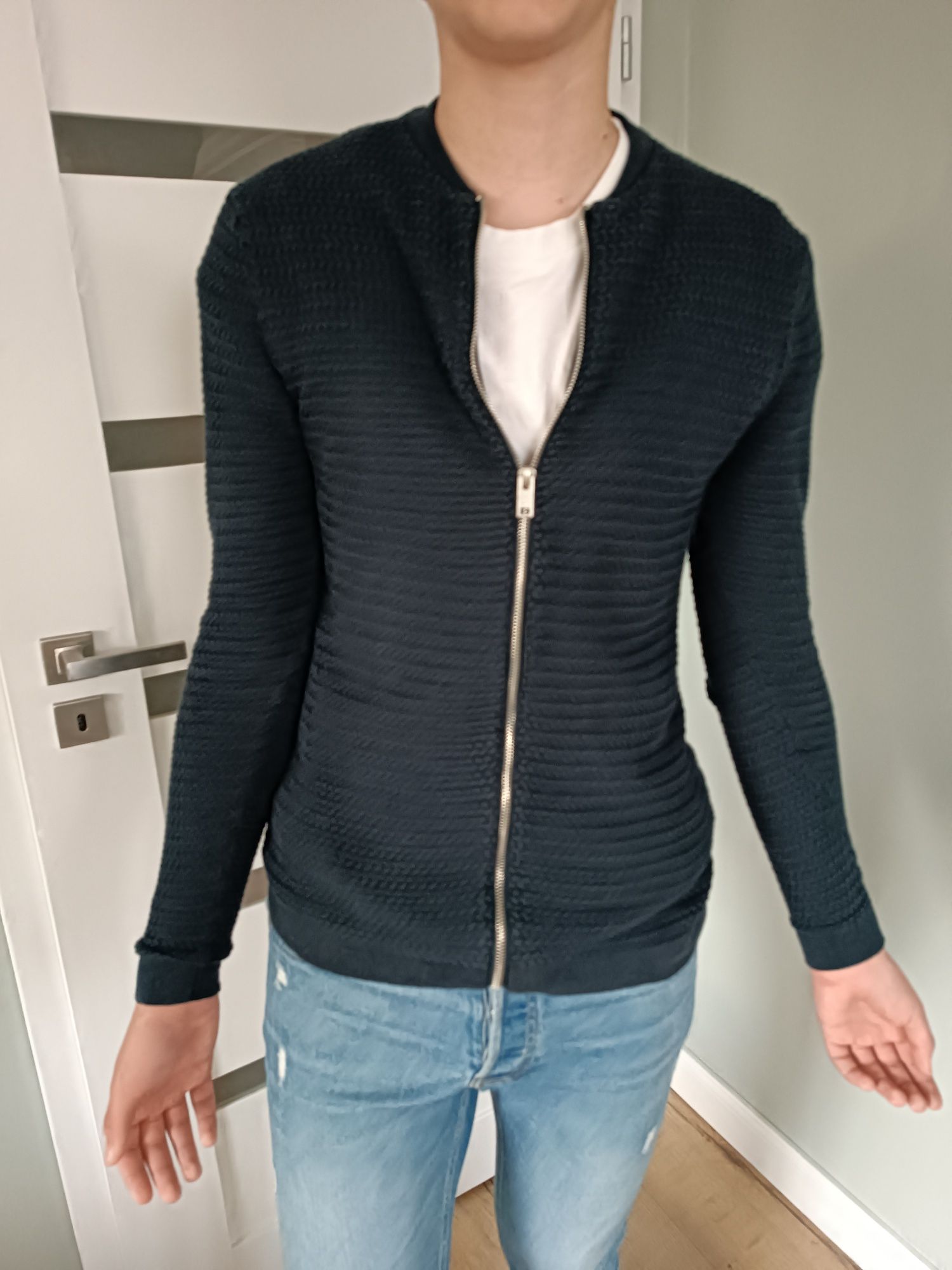 S ! Solid kardigan sweter zapinany na zamek SHAD granatowy