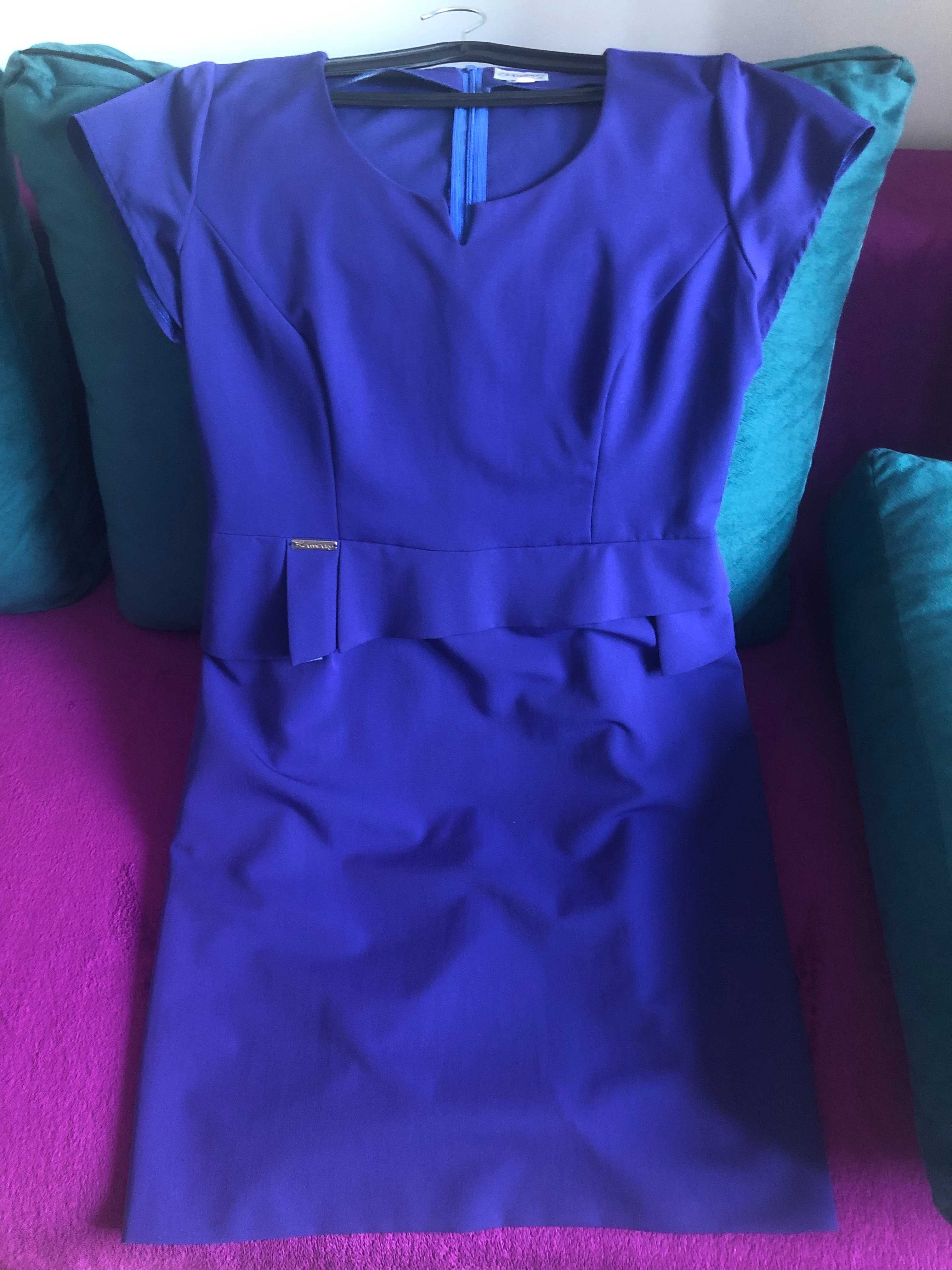 Piękna niebieska/fioletowa sukienka, jak nowa! (rozm. 40/42)