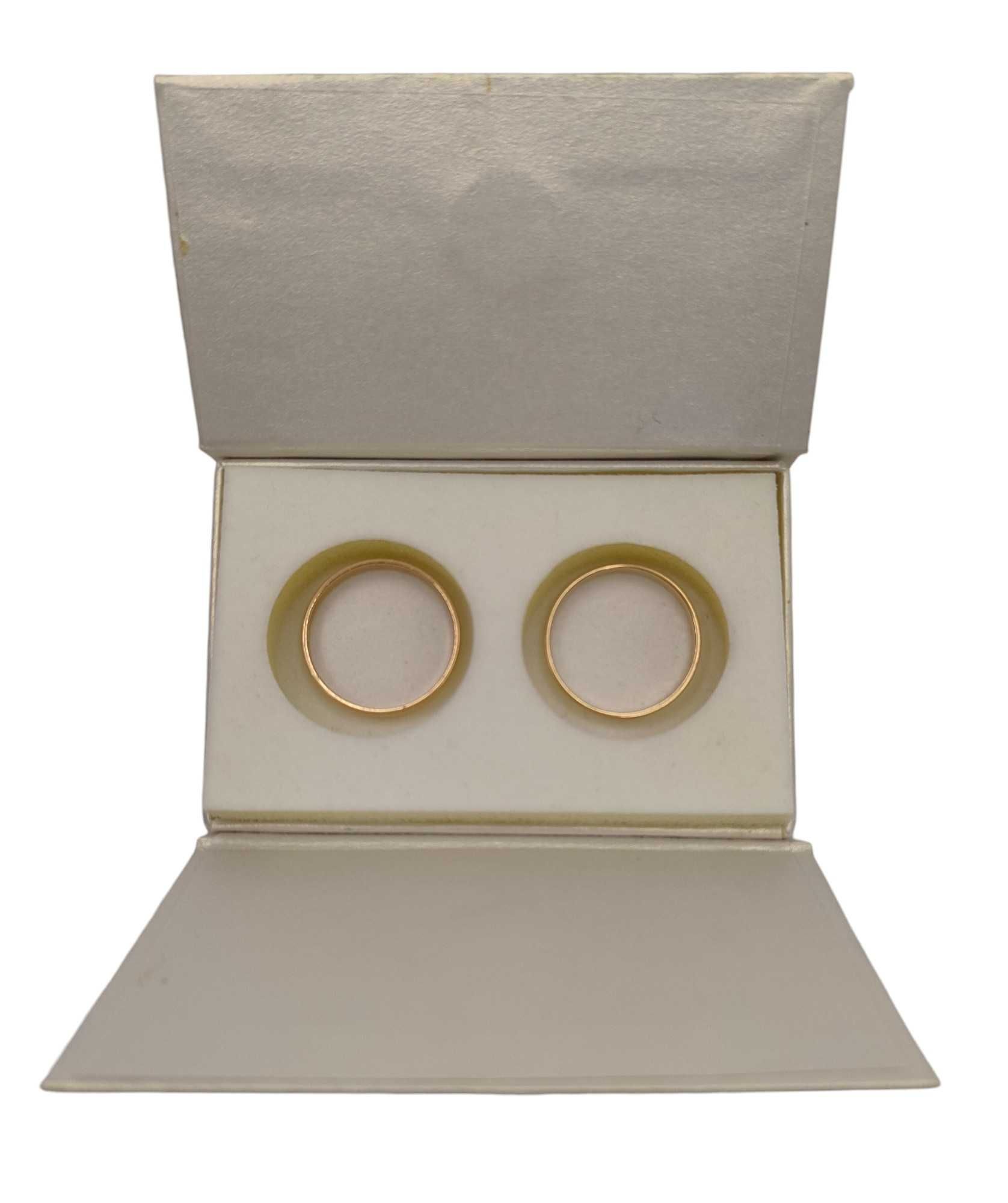 Złote obrączki para 585/4,30g/ ROZMIAR 20 (1,94g+2,36g)
