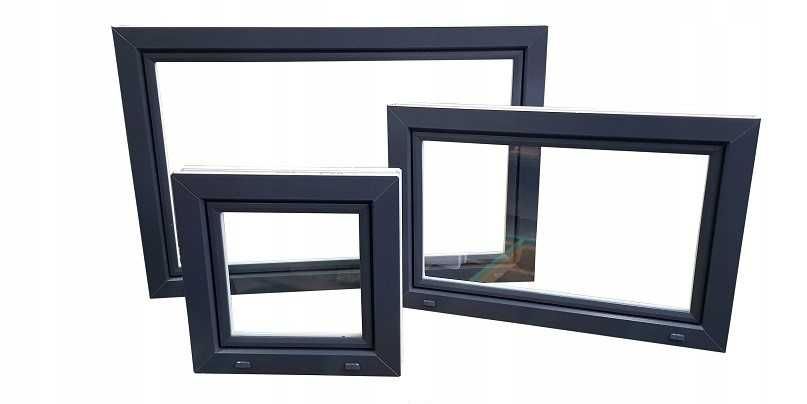 Okno 600 x 800 INWENTARSKIE Piwniczne Białe Antracyt Złoty Dąb Orzech