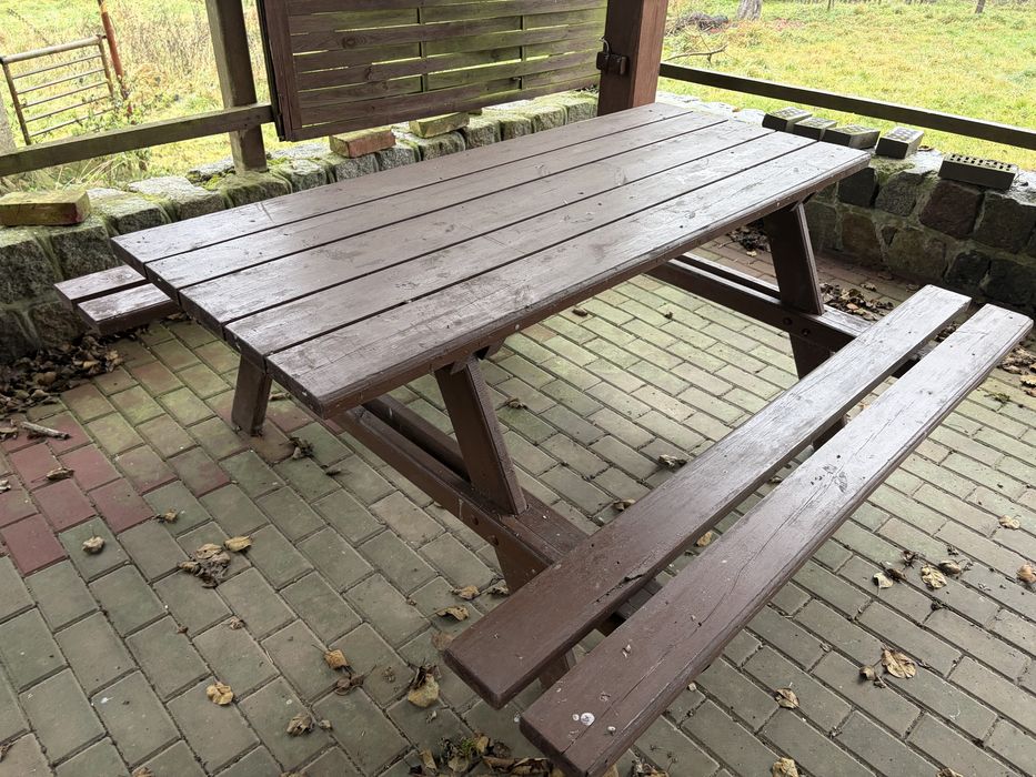 2szt stół biesiadny ogrodowy drewniany bosmanka biwak piknik ogródek