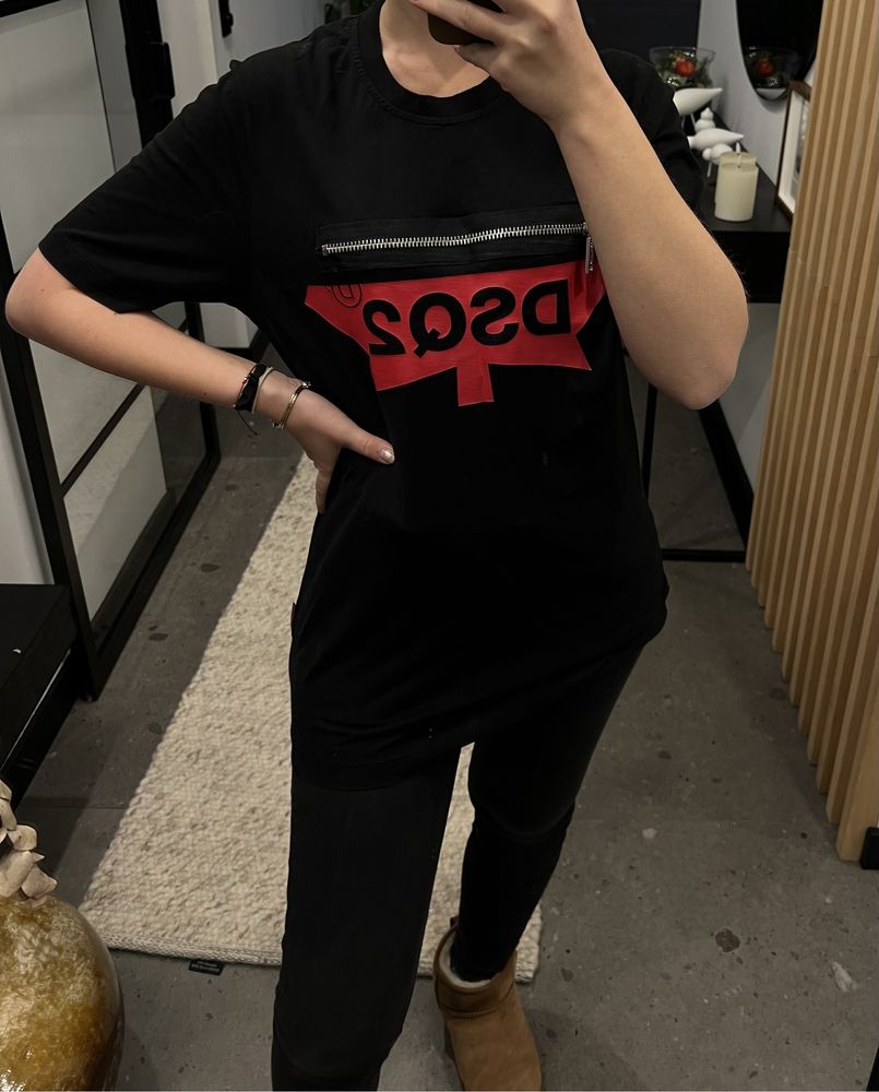 Czarna koszulka męska dsquared2