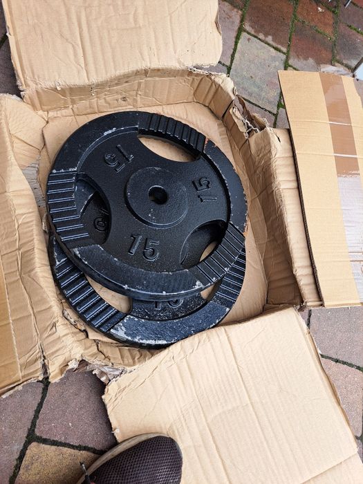Czarne obciążenie żeliwne z uchwytami GRIP 2x15kg