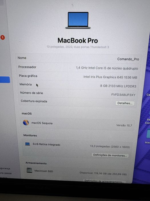 MacBook Pro 13” 2020 | Bateria Nova