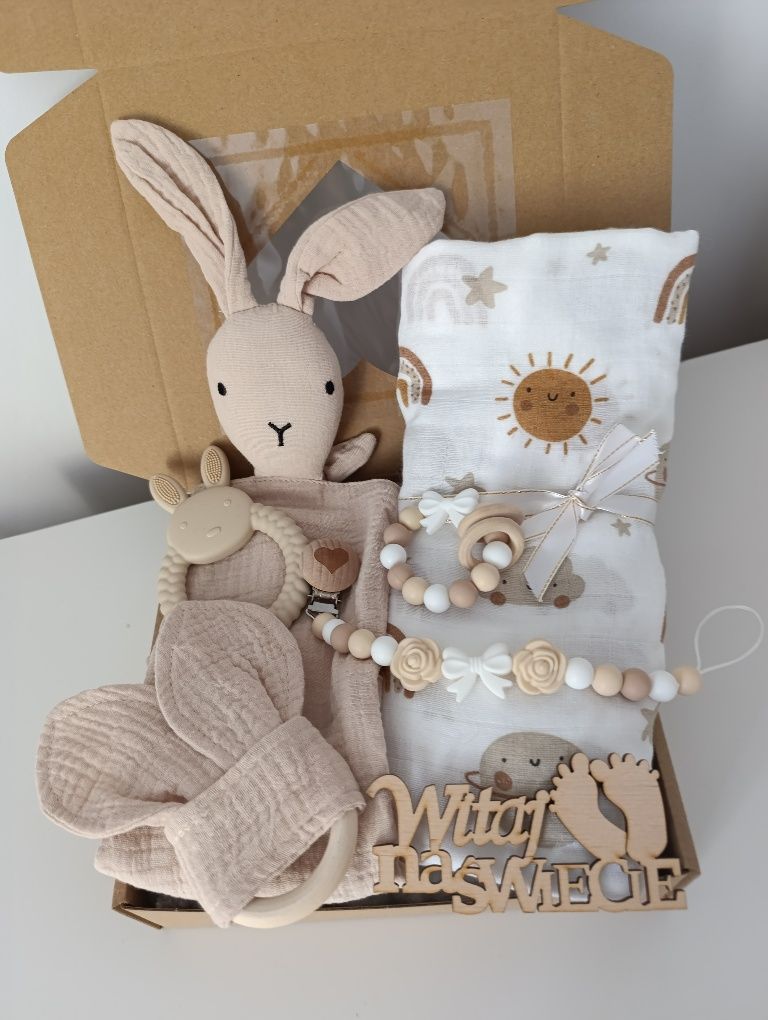 Zestaw prezentowy dla niemowlaka prezent babyshower narodziny chrzest
