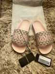 Emporio Armani klapki logowane monogram slipper pvc all over logo r 35